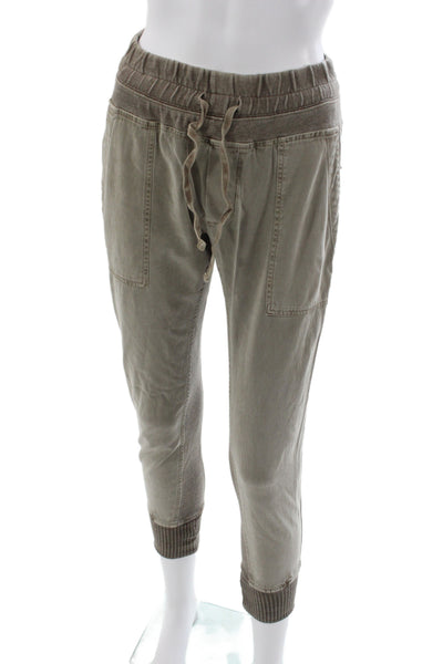 Standard James Perse Womens Jogger Pants Gray Drawstring Cotton Size 0