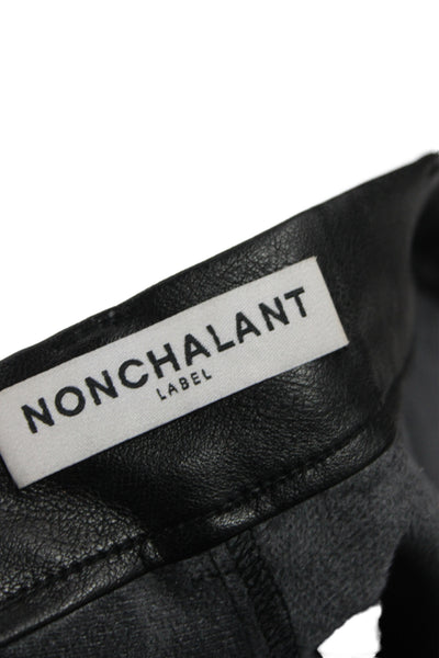 Nonchalant Label Women Dress Pants Black Polyester Zip Biker Fall Size XS