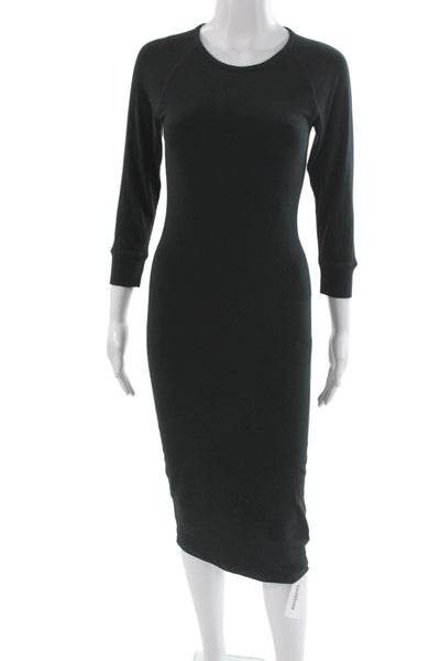 James Perse Womens Bodycon Dress Black Long Sleeve Crew Neck Size 0