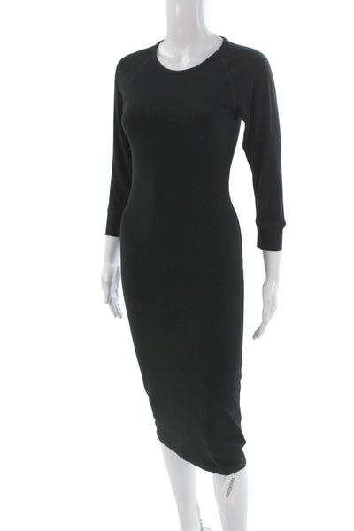 James Perse Womens Bodycon Dress Black Long Sleeve Crew Neck Size 0