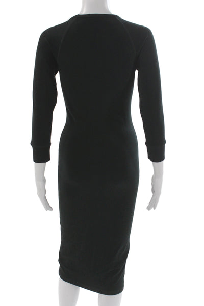 James Perse Womens Bodycon Dress Black Long Sleeve Crew Neck Size 0