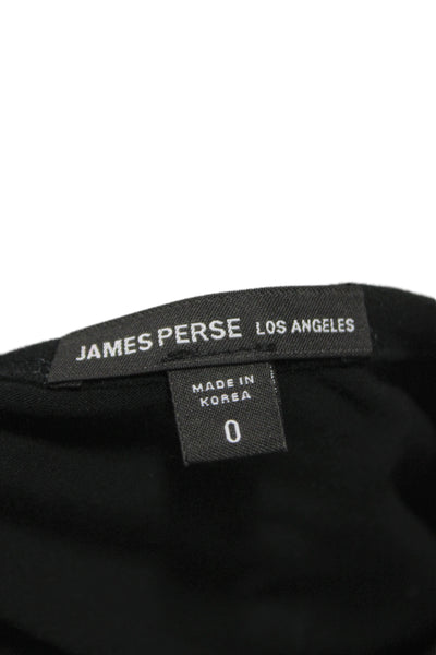 James Perse Womens Bodycon Dress Black Long Sleeve Crew Neck Size 0