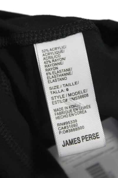 James Perse Womens Bodycon Dress Black Long Sleeve Crew Neck Size 0