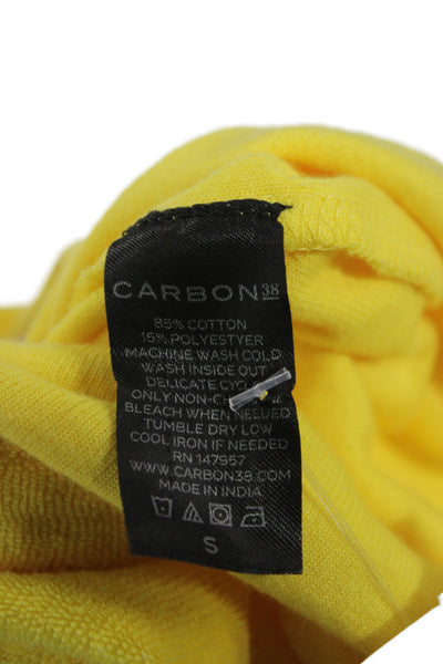 Carbon 38 Women Playsuit Yellow Cotton V-Neck Sleeveless Beach Size S