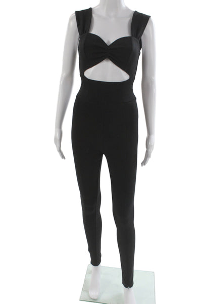 Nonchalant Label Women Sweetheart Sleeveless Catsuit Black Zip Size S