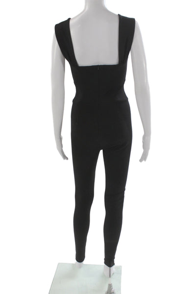 Nonchalant Label Women Sweetheart Sleeveless Catsuit Black Zip Size S
