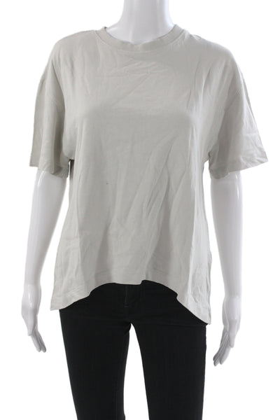 Zara Women Basic Gray Cotton Crew Neck Short Sleeve T-Shirt Size M