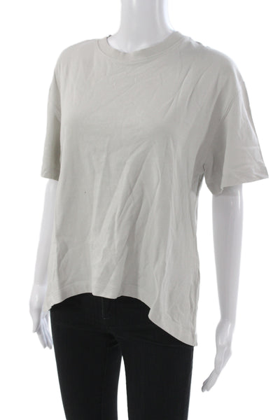Zara Women Basic Gray Cotton Crew Neck Short Sleeve T-Shirt Size M