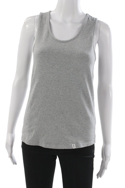 Les Girls Les Boys Womens Basic Cotton Blend Scoop Neck Tank Gray Size S