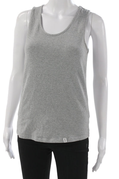 Les Girls Les Boys Womens Basic Cotton Blend Scoop Neck Tank Gray Size S