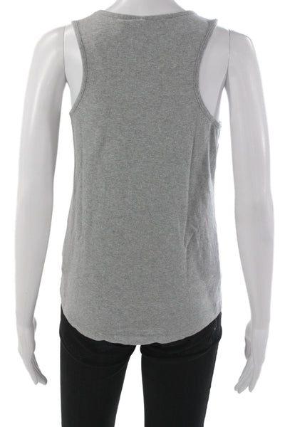 Les Girls Les Boys Womens Basic Cotton Blend Scoop Neck Tank Gray Size S