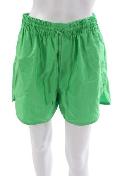 A.L.C. Womens Athletic Shorts Green Drawstring Polyester Size S