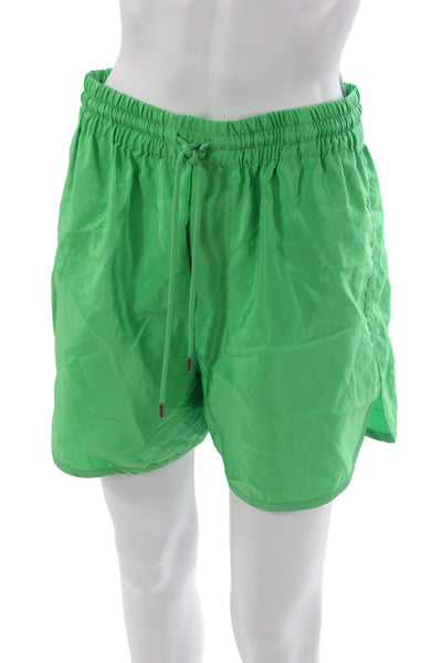 A.L.C. Womens Athletic Shorts Green Drawstring Polyester Size S