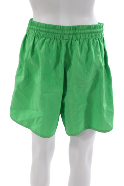 A.L.C. Womens Athletic Shorts Green Drawstring Polyester Size S