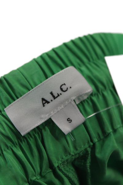 A.L.C. Womens Athletic Shorts Green Drawstring Polyester Size S