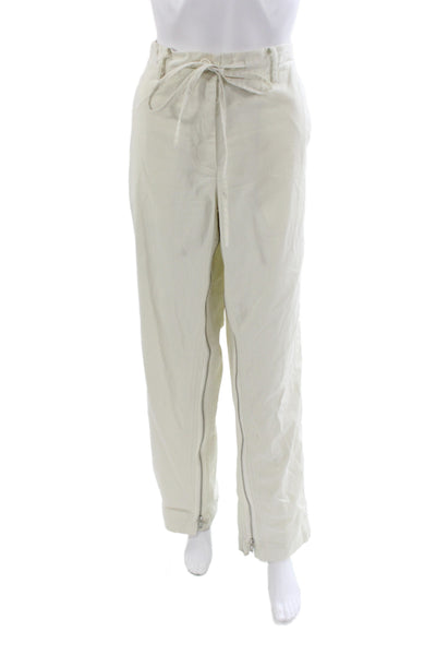 Helmut Lang Womens Ivory Cotton Chino Pants Drawstring Size S