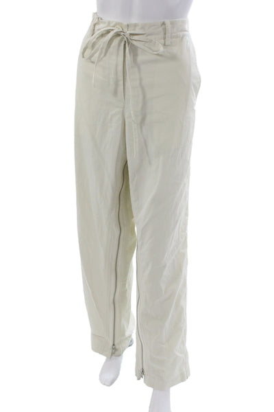 Helmut Lang Womens Ivory Cotton Chino Pants Drawstring Size S