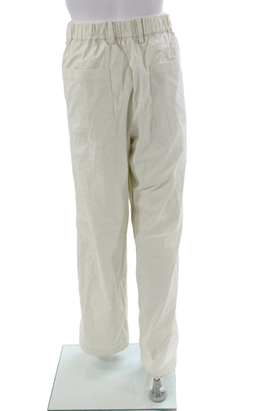 Helmut Lang Womens Ivory Cotton Chino Pants Drawstring Size S