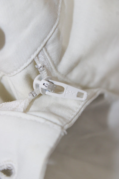 Helmut Lang Womens Ivory Cotton Chino Pants Drawstring Size S