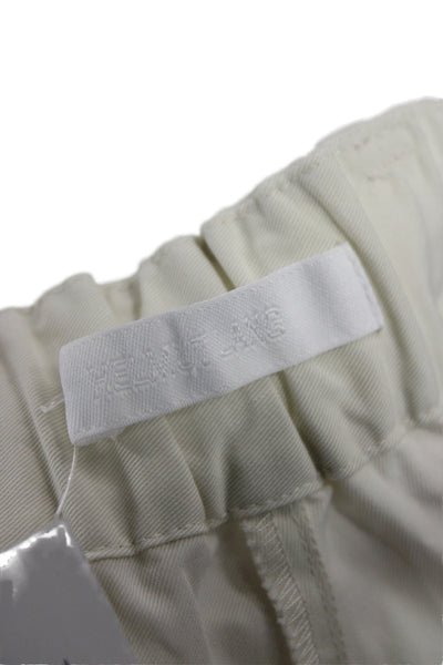 Helmut Lang Womens Ivory Cotton Chino Pants Drawstring Size S