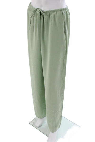 MNG Womens Pajama Set Green Viscose Collared Button Short Sleeve Size S