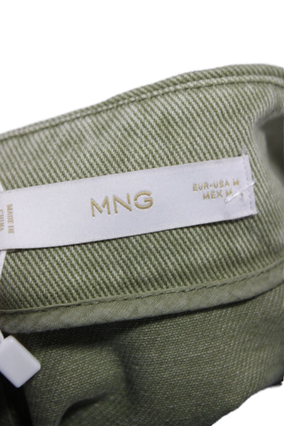 MNG Womens Cargo Skirt Green Cotton Short Military Zip Size M