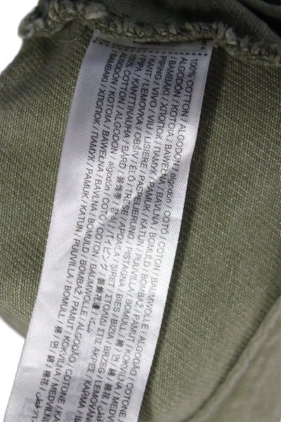 MNG Womens Cargo Skirt Green Cotton Short Military Zip Size M