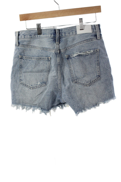 Pistola Womens Cut-Off Shorts Blue Cotton Button Size 27