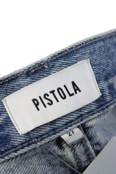 Pistola Womens Cut-Off Shorts Blue Cotton Button Size 27