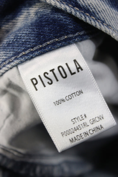 Pistola Womens Cut-Off Shorts Blue Cotton Button Size 27