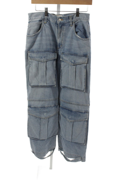 Agolde Womens Wide-Leg Jeans Blue High Rise Button Fly Size 26