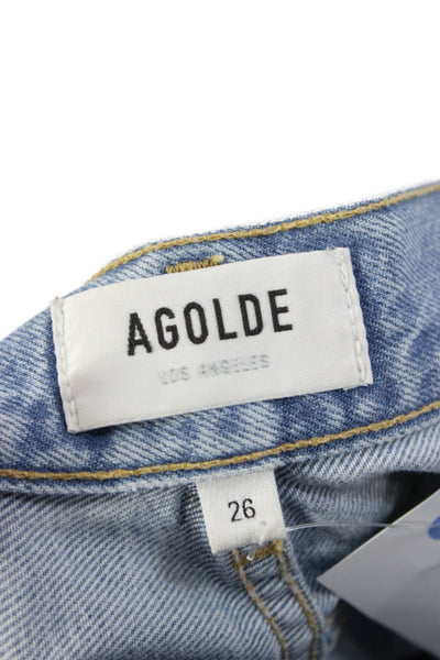 Agolde Womens Wide-Leg Jeans Blue High Rise Button Fly Size 26