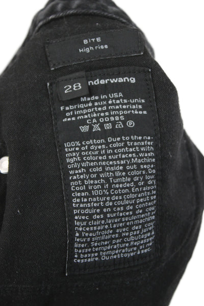 Alexander Wang Womens Cut-Off Shorts Black Cotton Solid Button Size 28