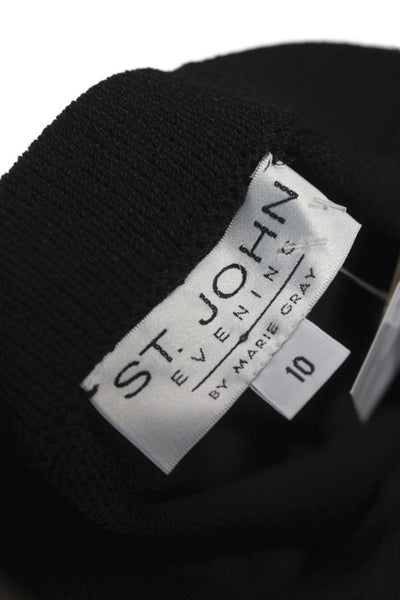 St. John Evening By Marie Gray Womens Black Knit Maxi Skirt Pull On Size 10