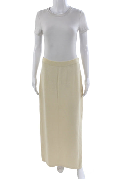 St. John Evening By Marie Gray Womens Ivory Knit Midi Skirt Size 10