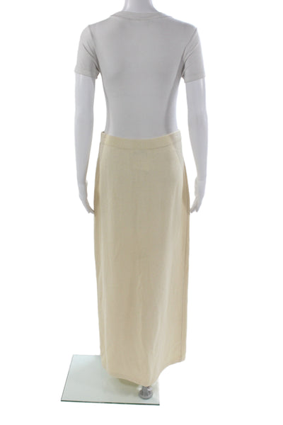 St. John Evening By Marie Gray Womens Ivory Knit Midi Skirt Size 10