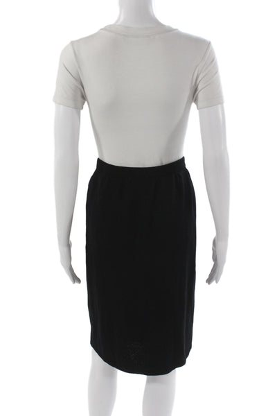 St. John Womens Knit Straight Pencil Skirt Black Knee Length Size 12