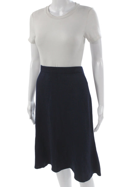 St. John Collection Womens A-Line Wool Knee Length Skirt Blue Size 12
