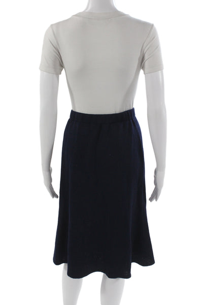 St. John Collection Womens A-Line Wool Knee Length Skirt Blue Size 12