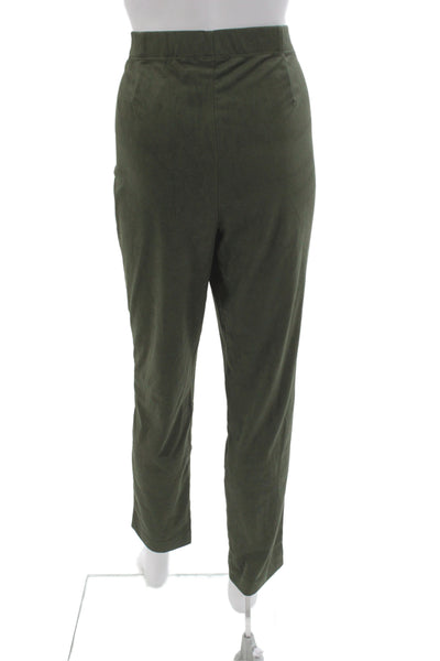 Susan Graver Womens Dress Pants Green Polyester Pull-On Solid Size L