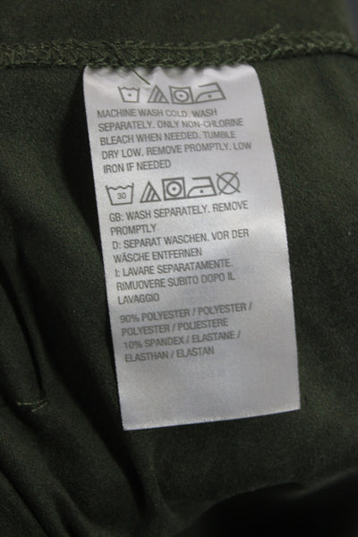 Susan Graver Womens Dress Pants Green Polyester Pull-On Solid Size L