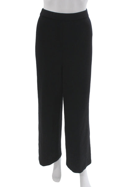 St. John Basics Womens Black Knit Dress Pants Pull On Classic Size 12