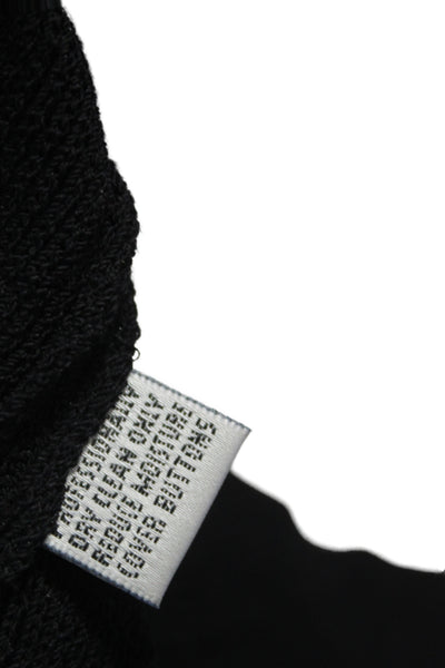 St. John Women Black Wool Blend Sleeveless Crew Neck Basic Tank Size 10
