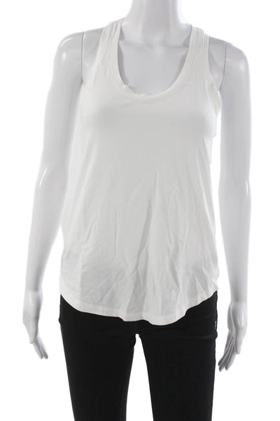 Lululemon Women Basic Cotton Scoop Neck Sleeveless Tank White Size 4