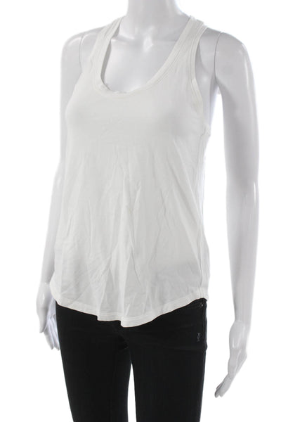 Lululemon Women Basic Cotton Scoop Neck Sleeveless Tank White Size 4