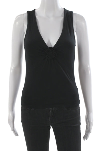 Wilfred Women V-Neck Sleeveless Viscose Tank Black Basic Size S