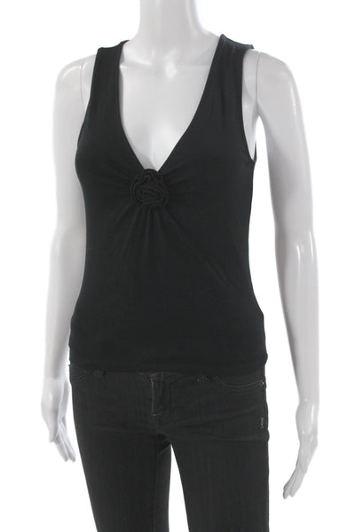 Wilfred Women V-Neck Sleeveless Viscose Tank Black Basic Size S