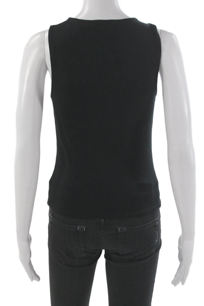 Wilfred Women V-Neck Sleeveless Viscose Tank Black Basic Size S