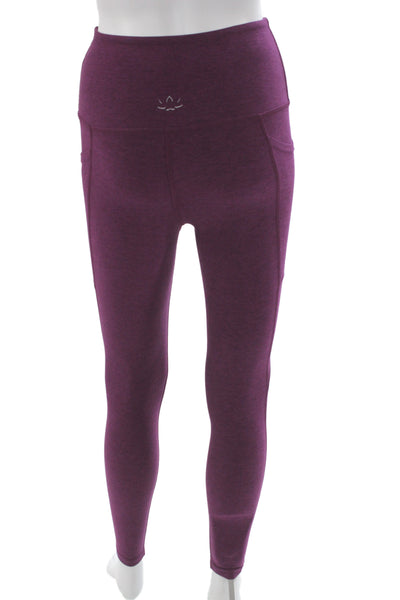 Beyond Yoga Womens Ankle Leggings Purple Polyester Solid Athleisure Size XS
