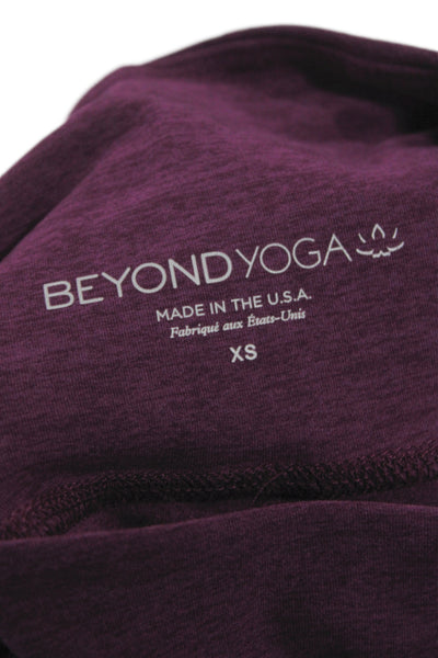 Beyond Yoga Womens Ankle Leggings Purple Polyester Solid Athleisure Size XS
